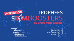 Visuel de présentation de la 2e édition des Trophées BIM Boosters du Grand Paris Express.