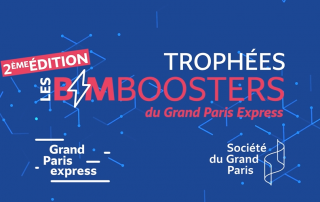 Visuel de présentation de la 2e édition des Trophées BIM Boosters du Grand Paris Express.